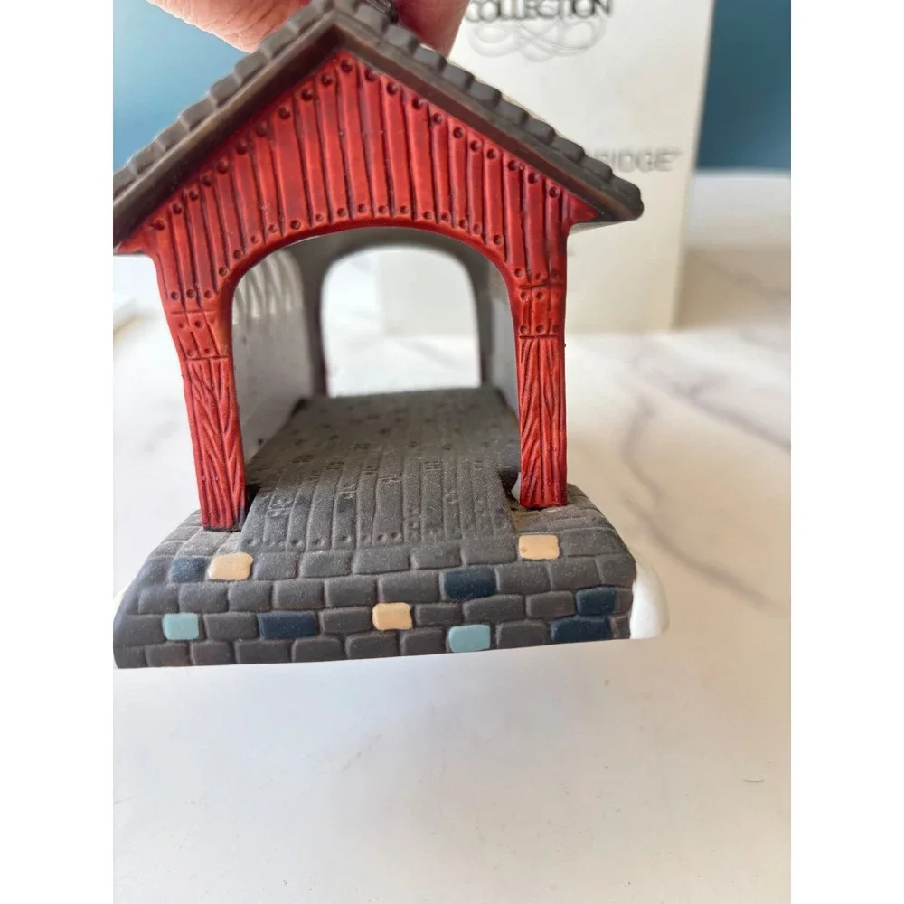 Dept 56 Heritage Village Red Covered Bridge Maple Creek Porcelain 5987-0